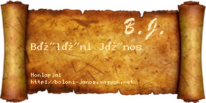 Bölöni János névjegykártya