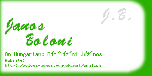 janos boloni business card